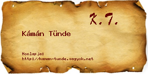 Kámán Tünde névjegykártya